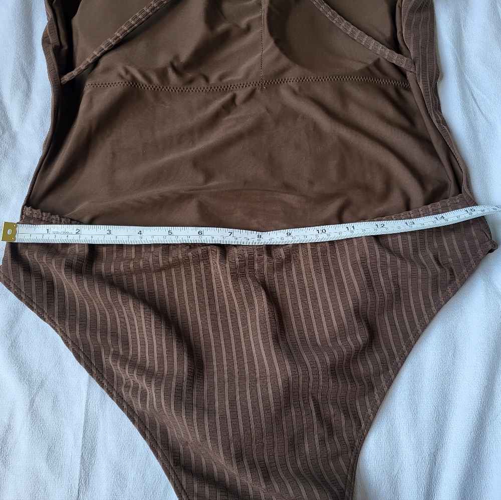 Zaful One Piece Swimsuit Size XL (10) Mocha Brown - Picture 6 of 8